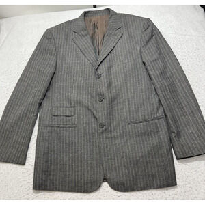 Sicilio Men's 44R Gray Pinstripe Sport Coat Three Button Front Double Vented
